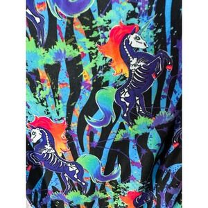Skeleton‎ Unicorn Colorful Skeleton Horse Print Lounge Pants Pockets Drawstring